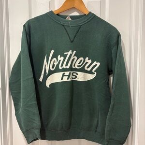 Vintage 1950s Champion Sweatshirt Crewneck Single v Size Medium Green